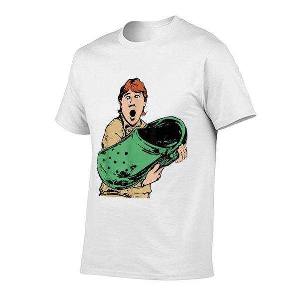 Crikey A Croc Funny Australian Crocodile Man  Ribbed Collar T-Shirt