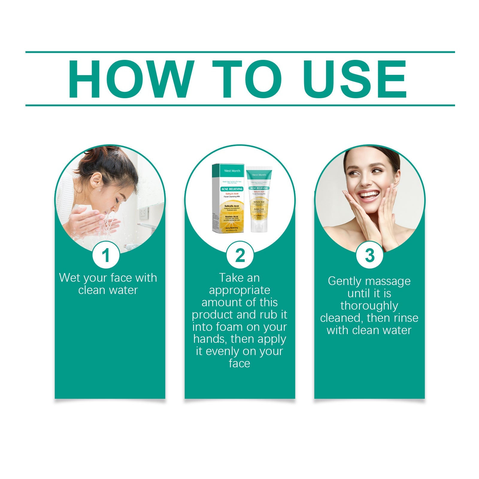 Salicylic Acid Anti-Acne Cleanser, Moisturizing Oil Control, Cleaning And Soothing Skin