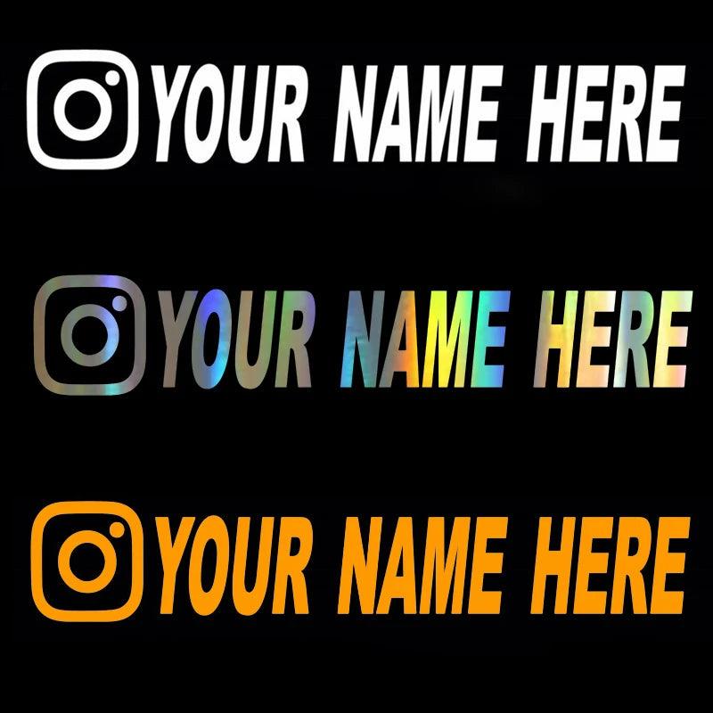 Custom username car stickers personalized Instagram motorcycle vinyl stickers