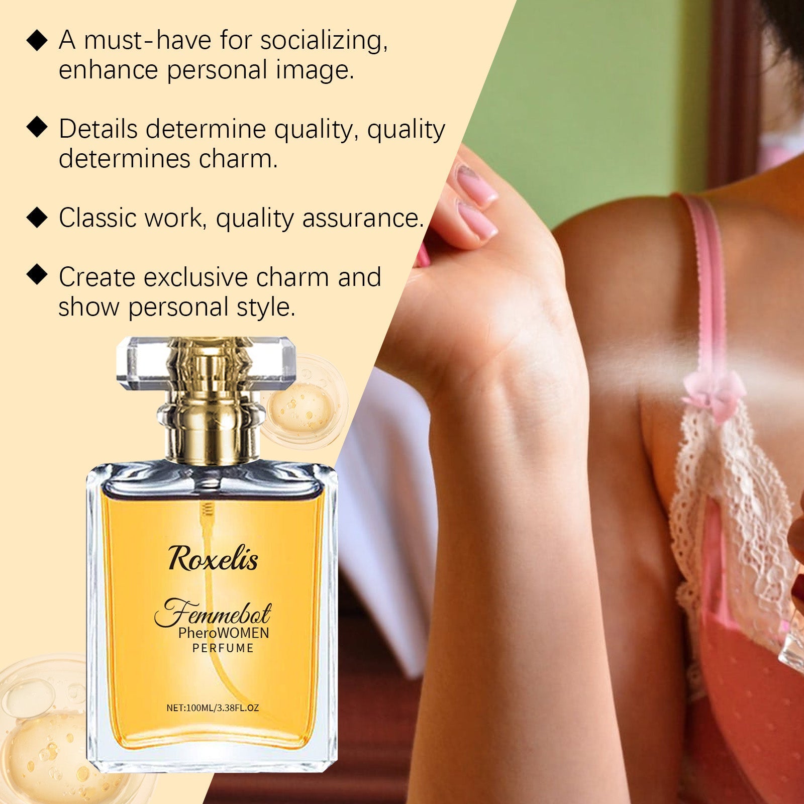 Femmebot Pherowomen Perfume, Light Elegant Exudes Fresh Niche Lovers Dating Portable Charm Perfume