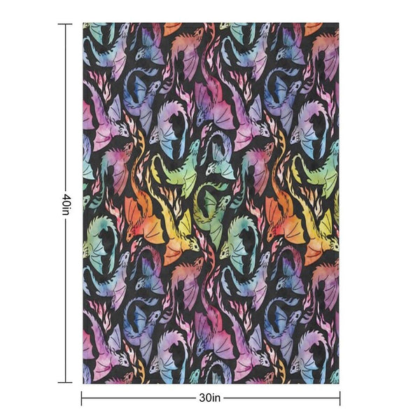 Dragon Fire Dark Rainbow Throw Blanket