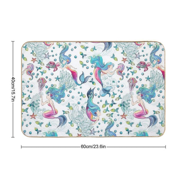 Modern Mermaid Toile Bath Mat