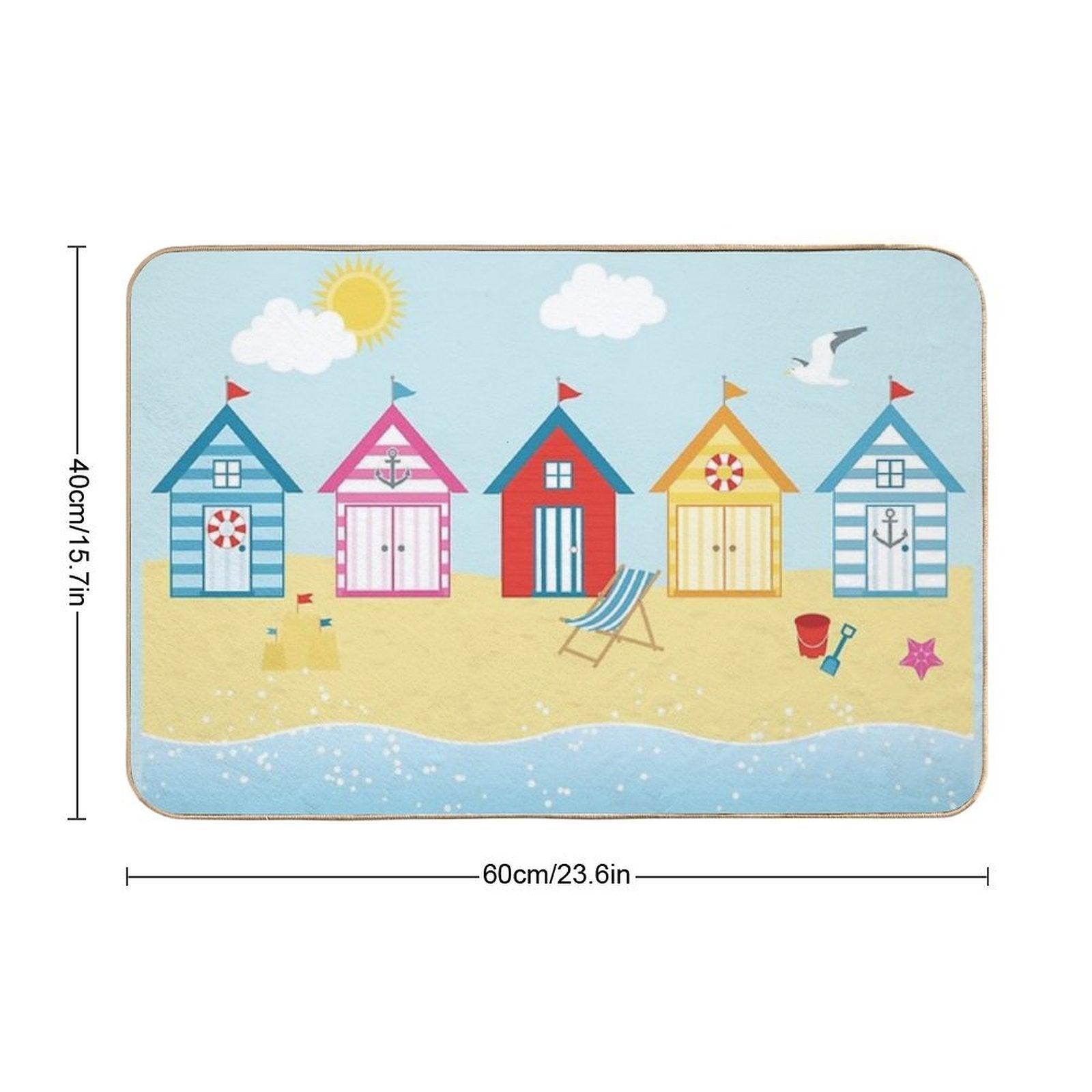 Huts on The Beach Bath Mat