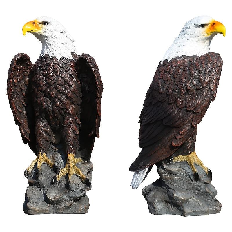Large Standing Bald Eagle Garden Statue