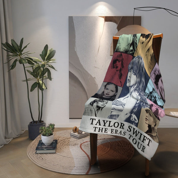 Taylor Swift The Eras Tour Poster Throw Blanket BionZax