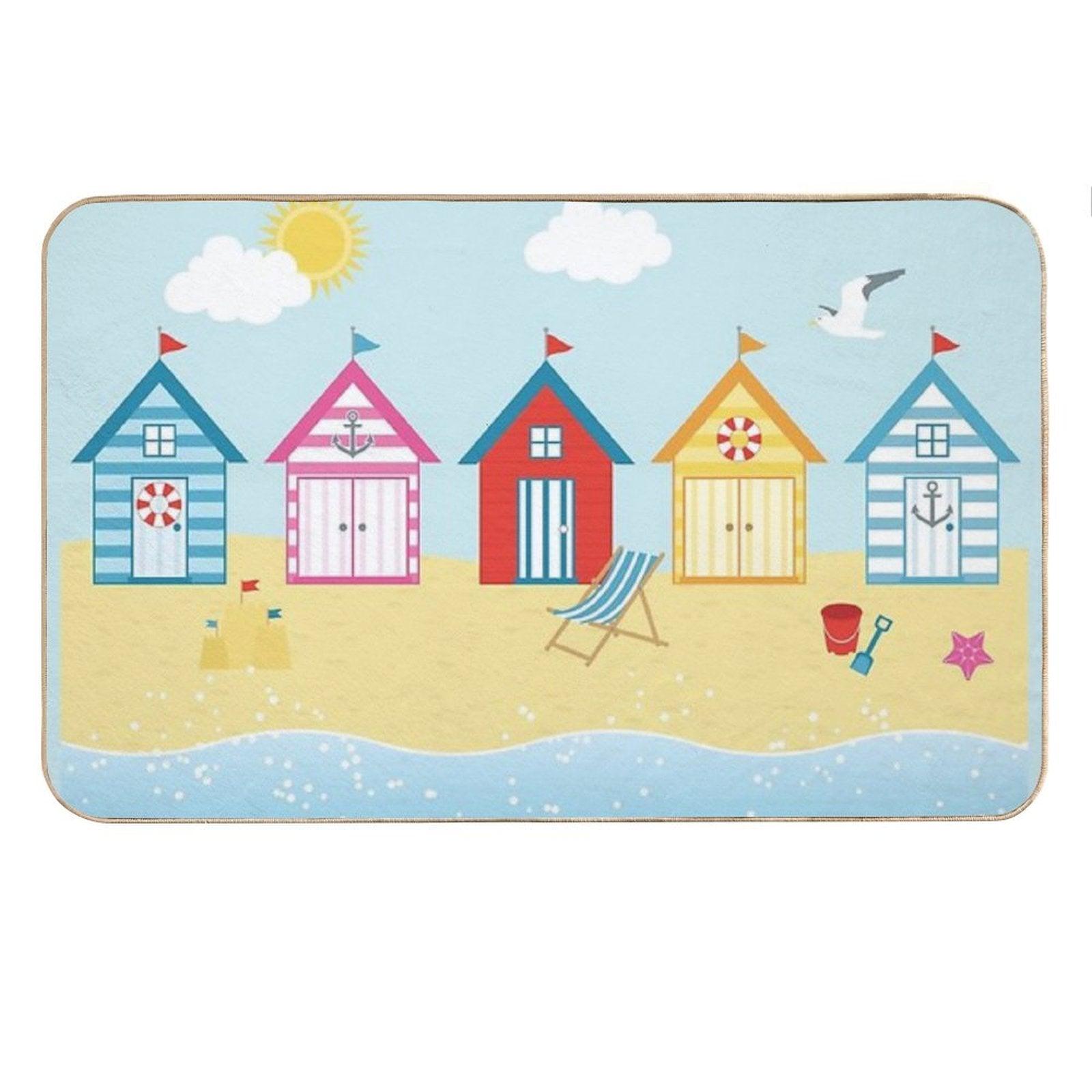 Huts on The Beach Bath Mat