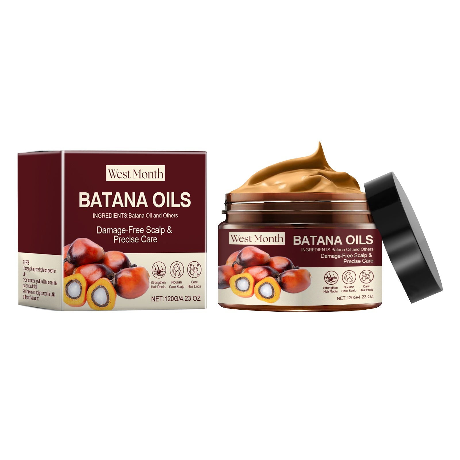 Batana Nourishing Hair Mask, Improve Dry Hair And Frizz Repair Bright And Smooth Hair Mask
