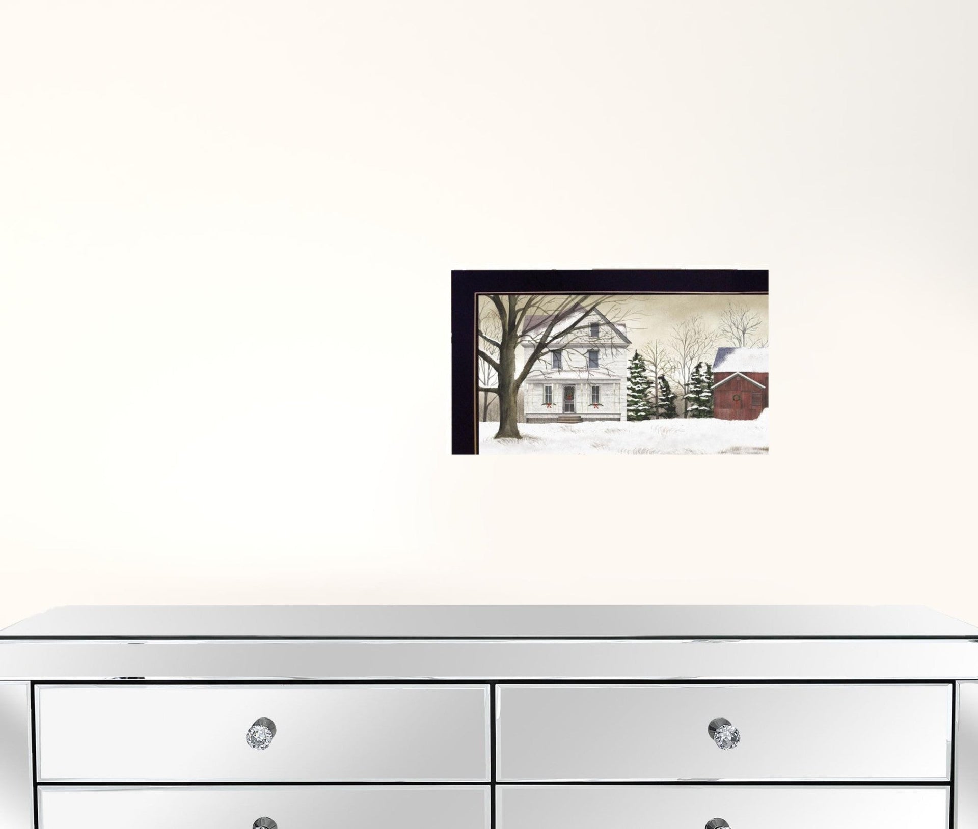 Set Of Four Seasons on the Farm Black Framed Print Wall Art