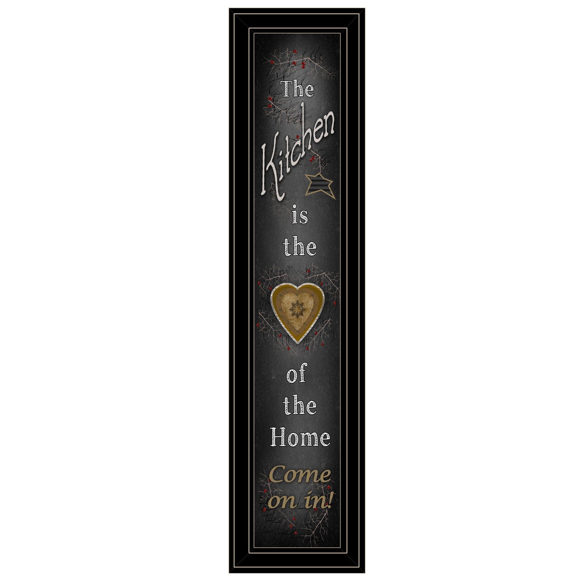 Chalkboard Kitchen 4 Black Framed Print Wall Art