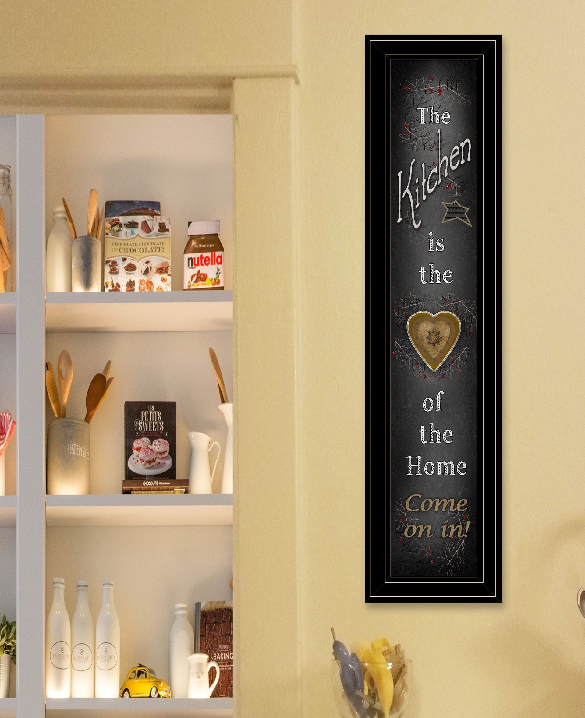 Chalkboard Kitchen 4 Black Framed Print Wall Art