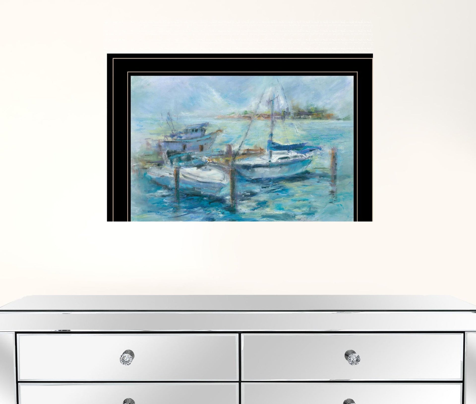 Dockside 3 Black Framed Print Wall Art