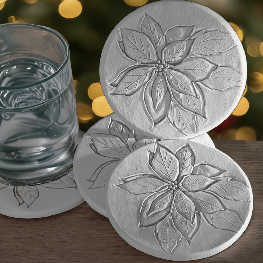 Poinsettia Drink Coasters