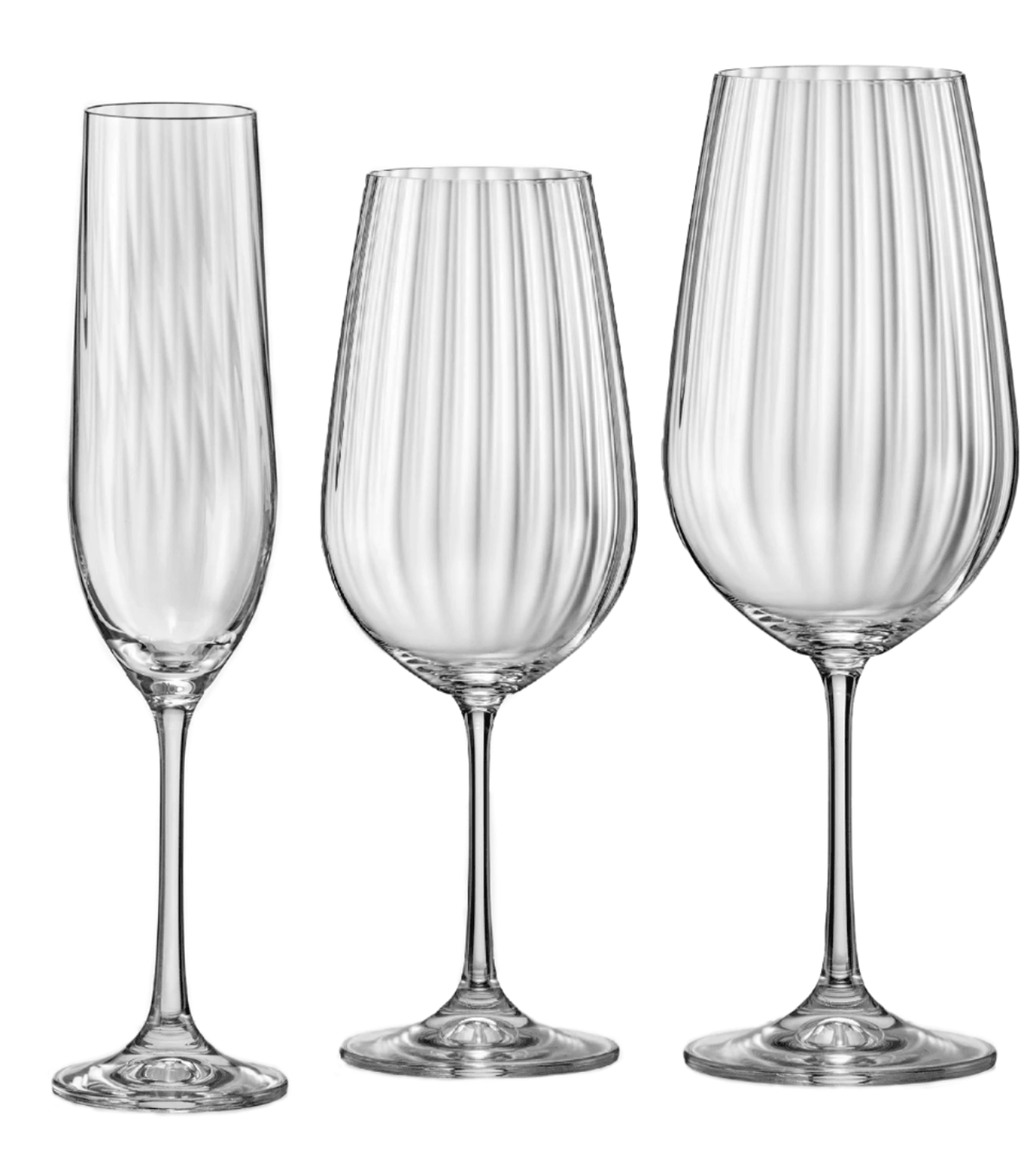 Waterfall Collection Fluted Champagne Glasses , 6.5 oz — Set of 4