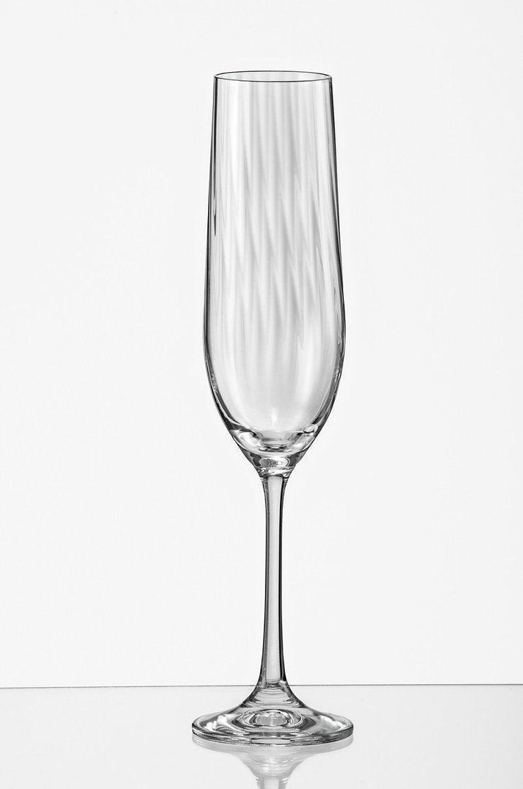 Waterfall Collection Fluted Champagne Glasses , 6.5 oz — Set of 4