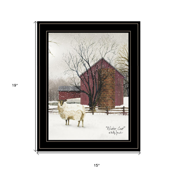 Winter Coat 2 Black Framed Print Wall Art