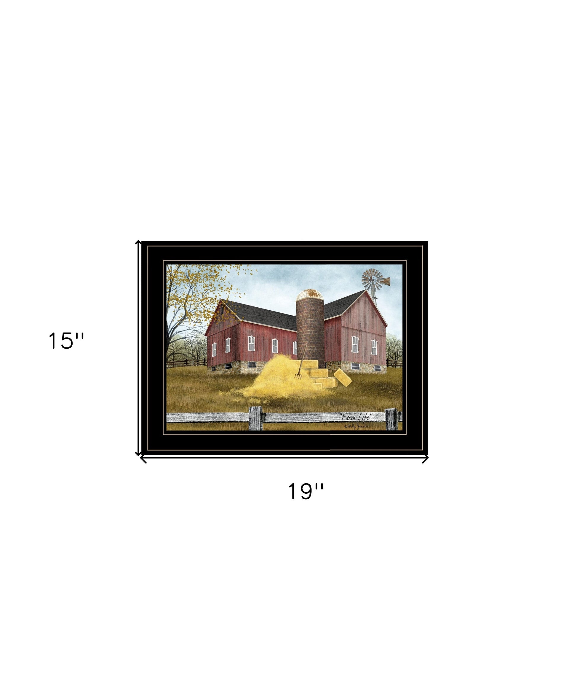 Farm Life 3 Black Framed Print Wall Art
