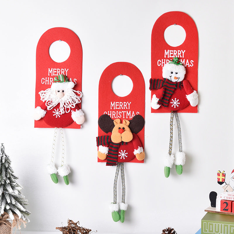 New Christmas Decorations Window Display Pendant Cartoon Old Man Snowman Doll Christmas Fabric Door Hanging