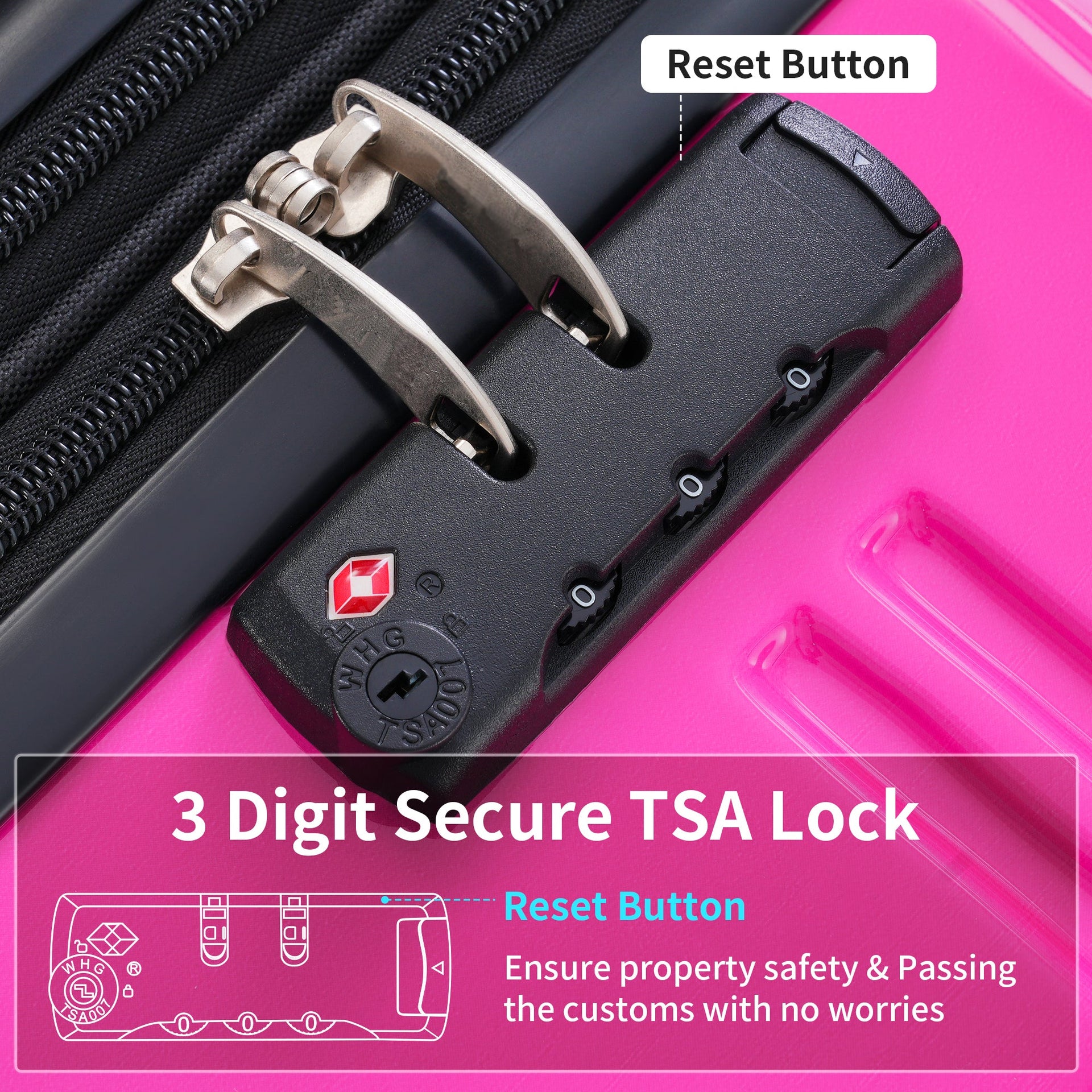 Hardshell Luggage Sets 3 Piece Gradient Color Expandable Suitcase with Spinner Wheels and TSA Lock Lightweight 20' 24' 28' Available,Purple and Pink