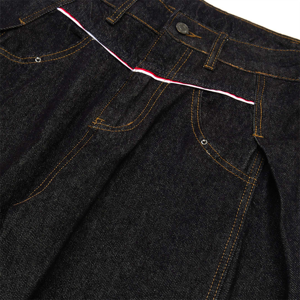 American High Street Design Denim Wide Leg Long Pants Men's Vibe Trendy Side Pleated Loose Casual Trousers