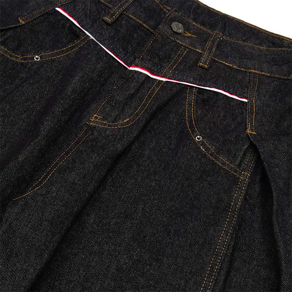 American High Street Design Denim Wide Leg Long Pants Men's Vibe Trendy Side Pleated Loose Casual Trousers