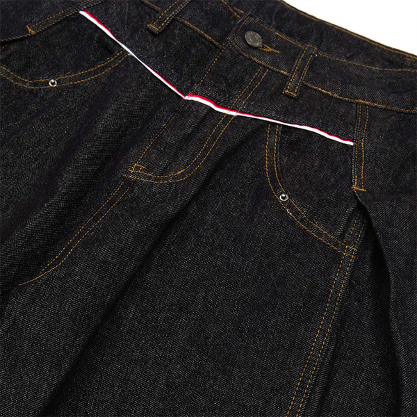 American High Street Design Denim Wide Leg Long Pants Men's Vibe Trendy Side Pleated Loose Casual Trousers