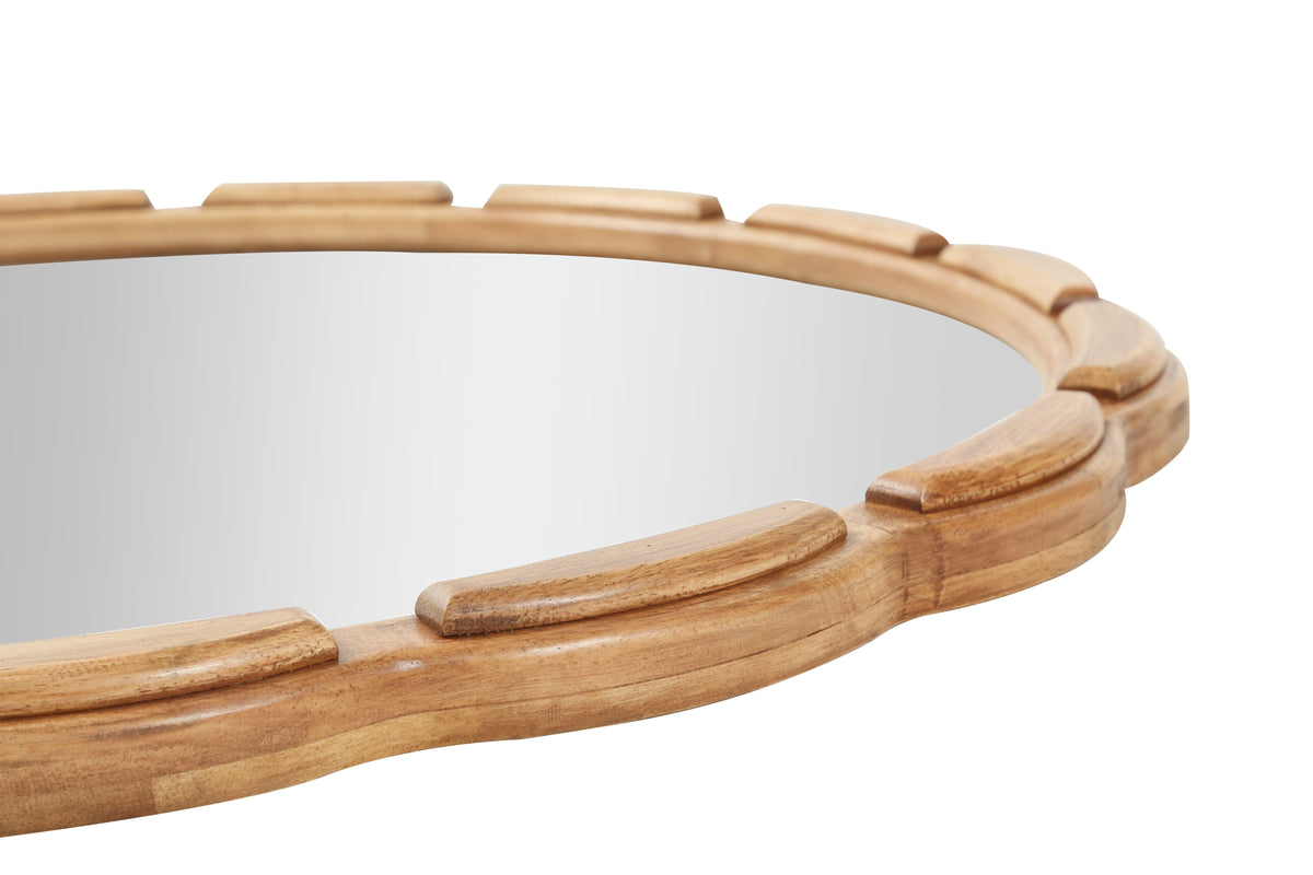 Round Solid Wood Wall Mirror - 31.5