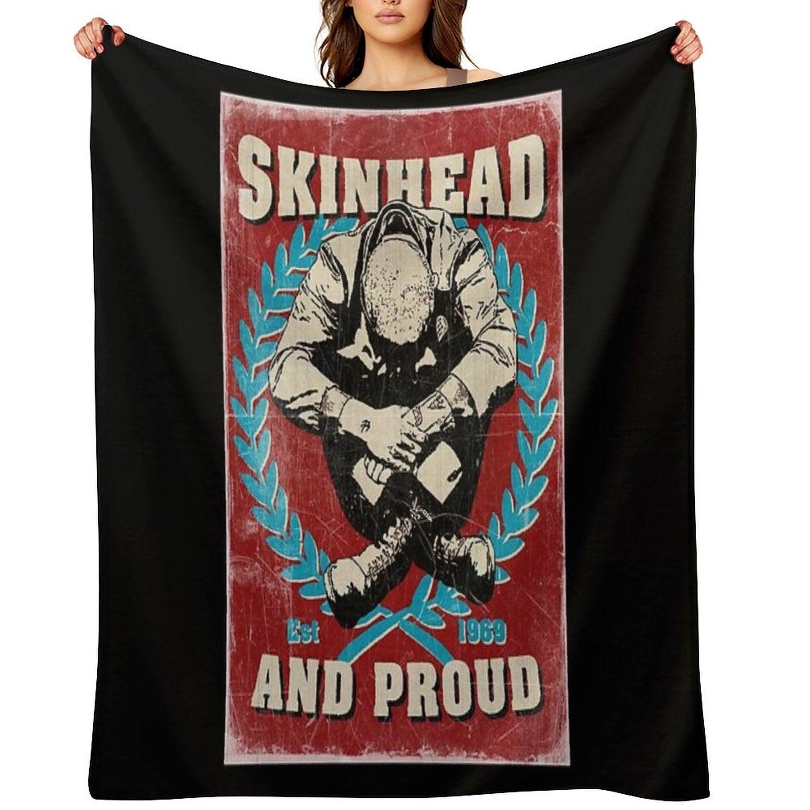 Skinhead And Proud Throw Blanket