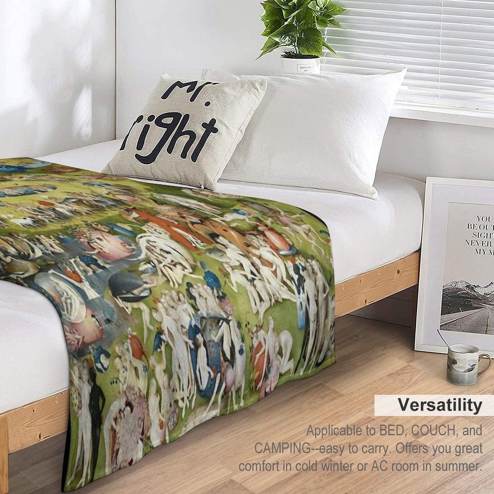 The Garden of Earthly Delights Full Image Throw Blanket