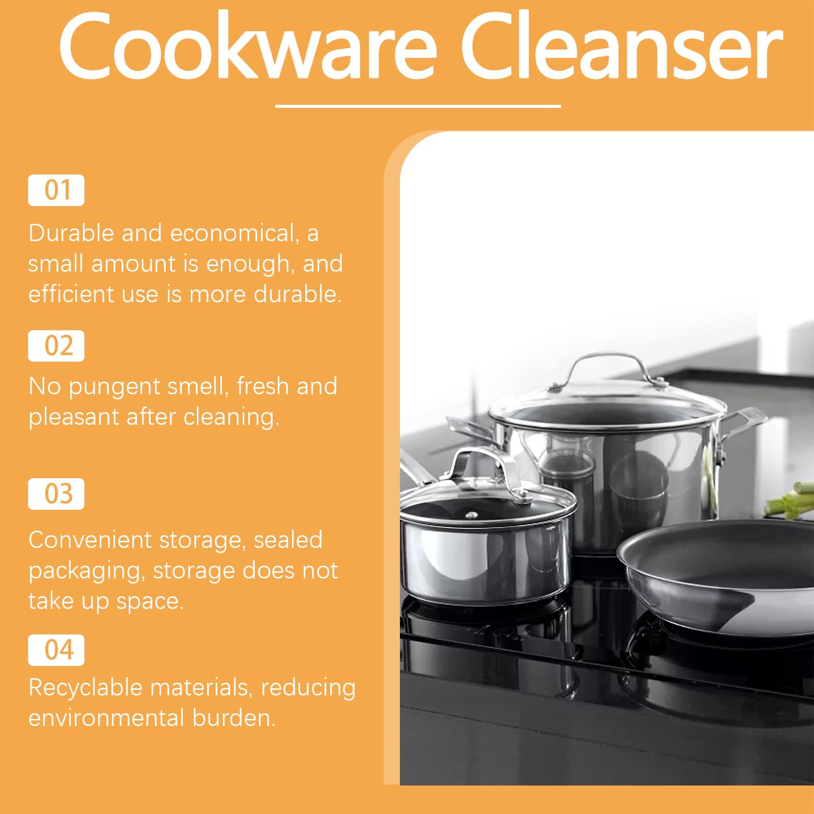 Cookware Cleaning Cream Stainless Steel Kitchen Pots Clean Rust, Stain And Fragrance Cleaning Cream