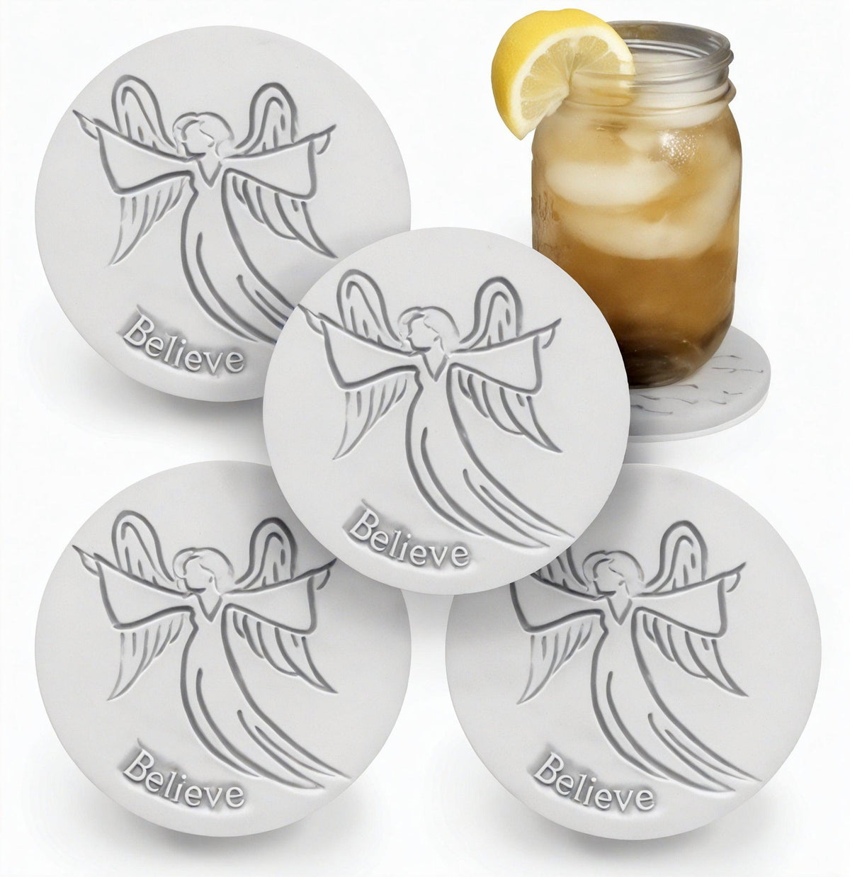 Believe Angel Drink Coasters