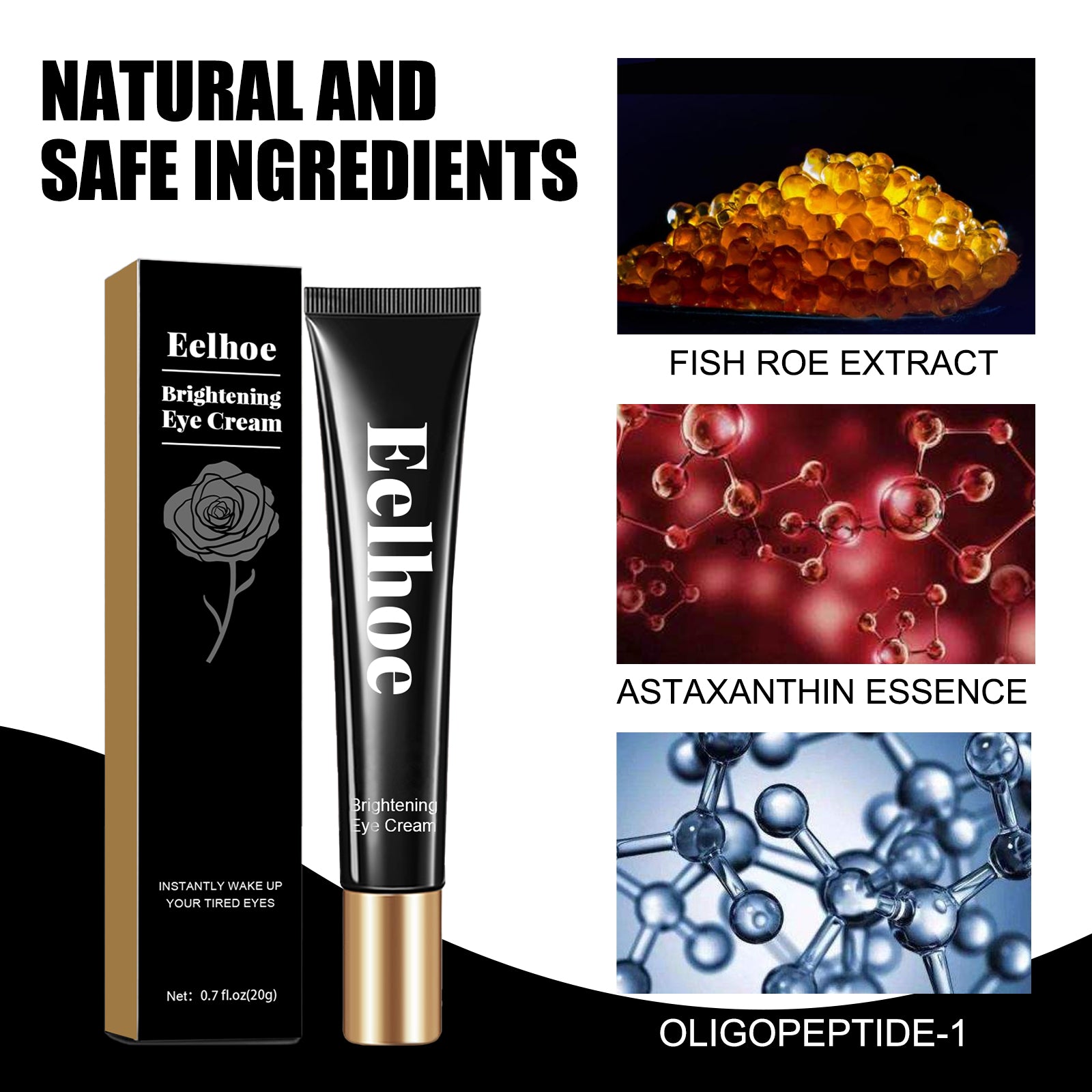 Astaxanthin Caviar Eye Cream, Moisturizing Skin Care Firming Fade Lines Eye Cream
