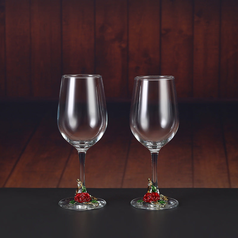 Household enamel crystal glass red wine glass goblet decanter