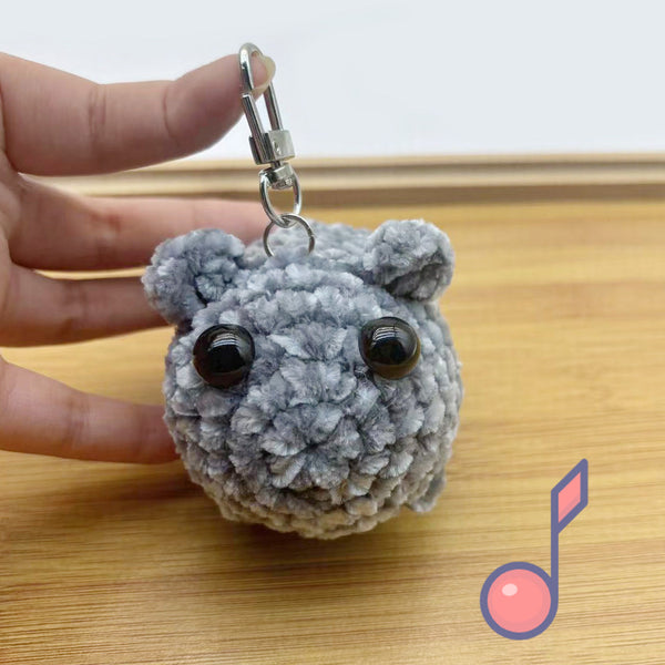 Chenille singing sad hamster keychain pendant Hamster emotional comfort doll