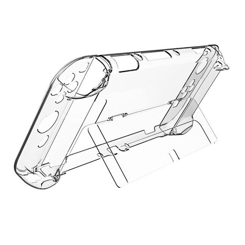 Suitable for Nintendo Switch OLED protective case with bracket NS OLED transparent PC hard case personalized crystal case