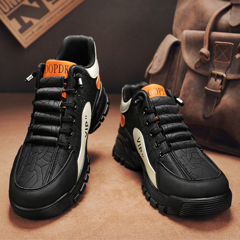 Autumn New Martin Shoes Men's Casual Sports Korean Edition High Top Thick Sole Men's Shoes Trendy British Style Workwear Shoes