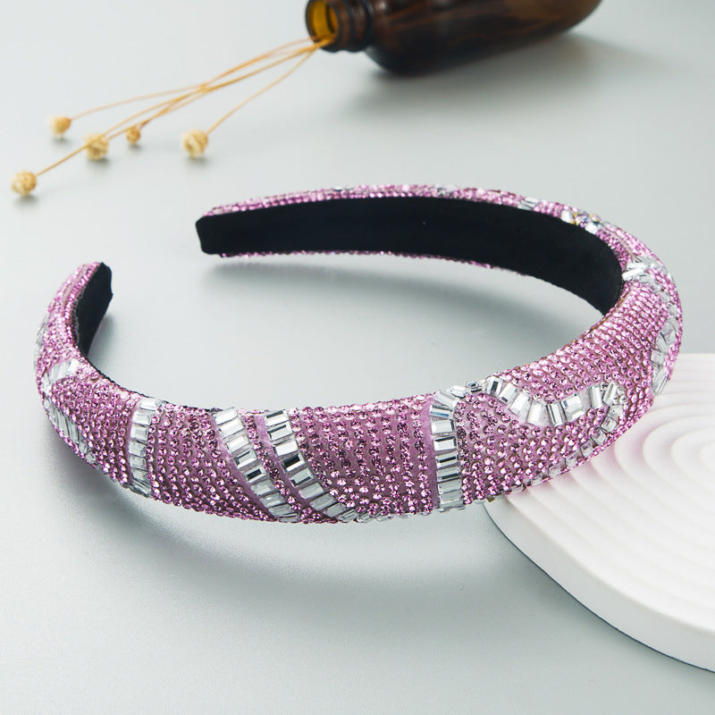 Hair Hoop Fashion New Design Shiny Gypsophila Thin Sponge Headband Korean High-End High-Skull Top Hair Accessories