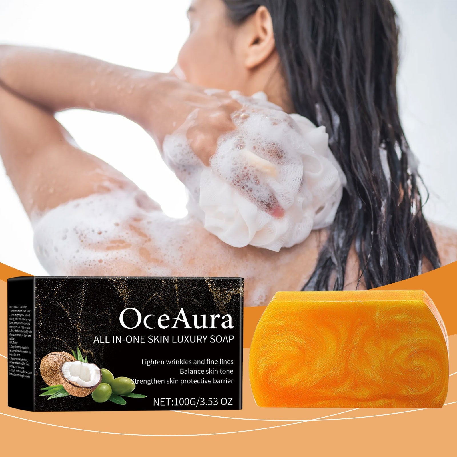 Oceaura Essential Oil Skin Care Soap, Gently Clean And Moisturize Skin, Body Clean And Refreshing Bath Care Soap