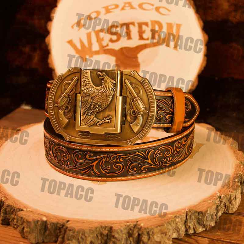 Brown Belt with Vintage Lighter Buckle