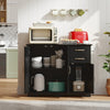 40 Inch Modern Kitchen Sideboard Buffet Cabinet with 2 Drawers and Adjustable Shelf-Black