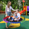 40 Inches Saucer Tree Swing Round with Lights for Kids and Adults-Multicolor
