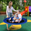 40 Inches Saucer Tree Swing Round with Lights for Kids and Adults-Navy
