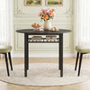 40” Round Kitchen Table with Storage Shelf and Metal Frame for 4 People-Gray