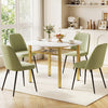 40” Round Kitchen Table with Storage Shelf and Metal Frame for 4 People-White
