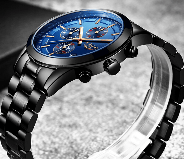 Men's Waterproof  Watch With Chronometers And Date Display Unique Design Perfect Gift