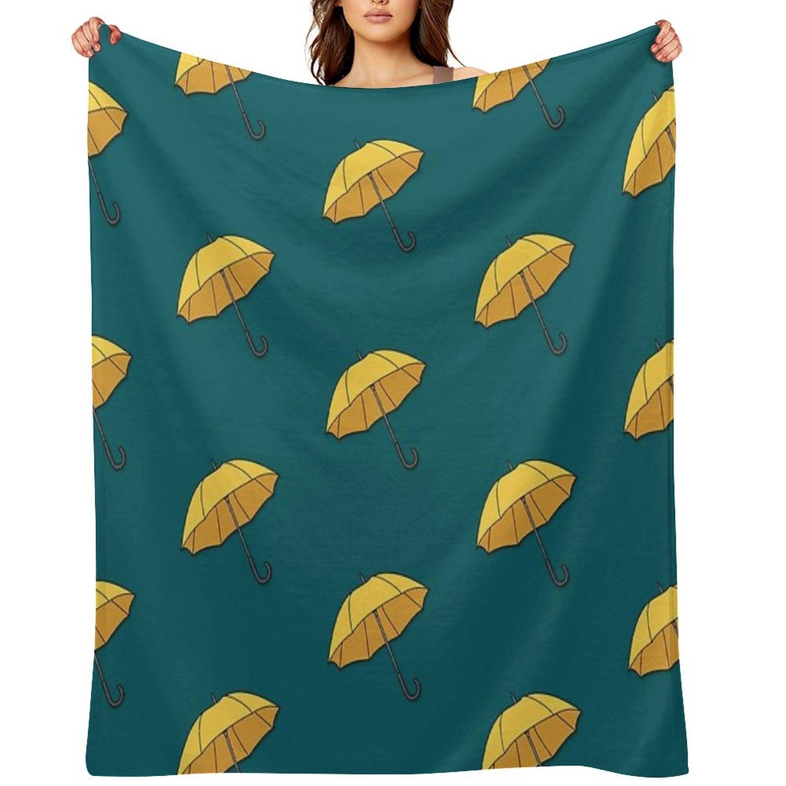 Yellow Umbrella Throw Blanket