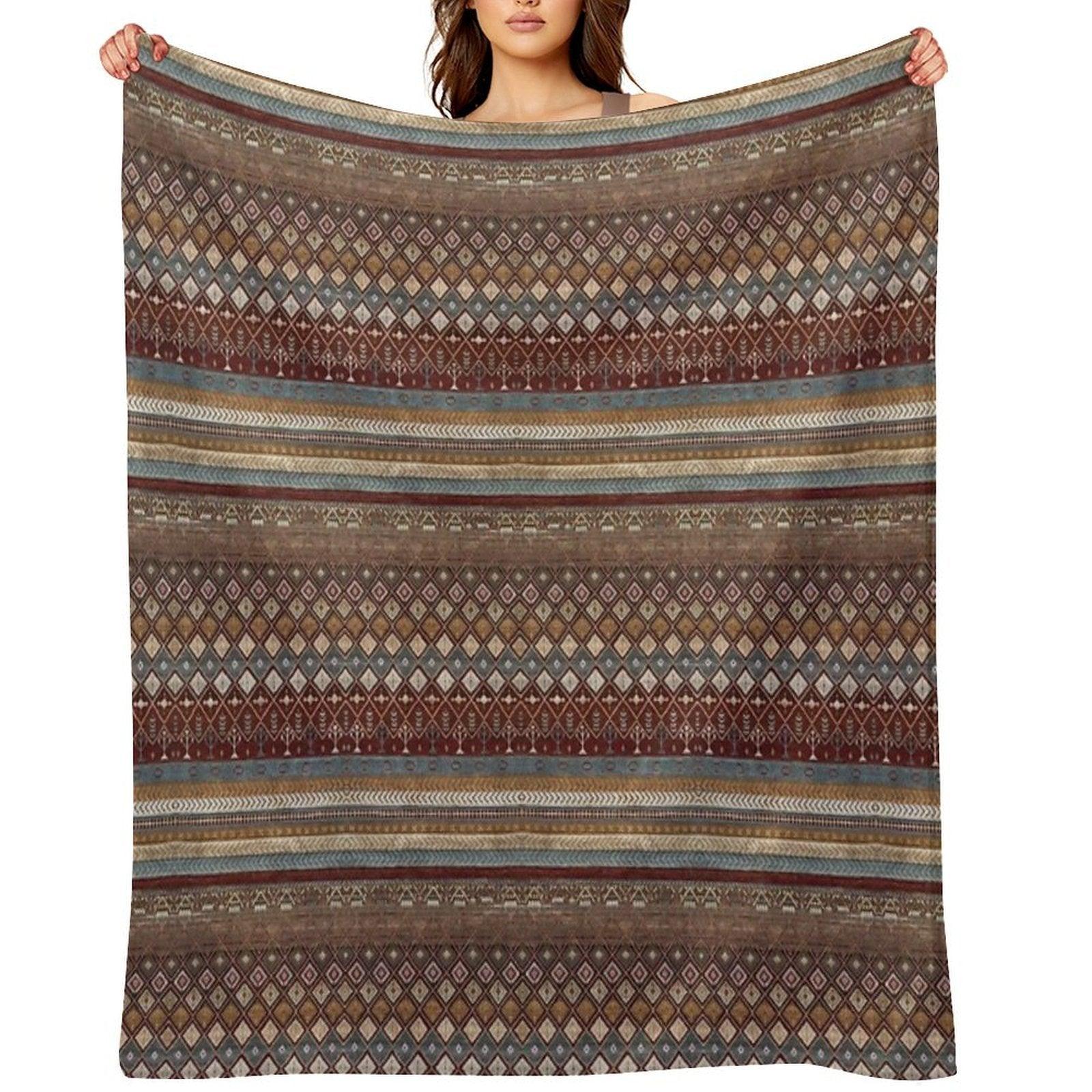 Geometrical Carpet Design Patterns Throw Blanket