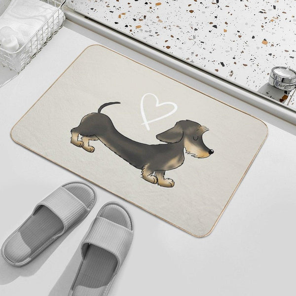 Dachshund Wire Hair Sausage Dog Bath Mat