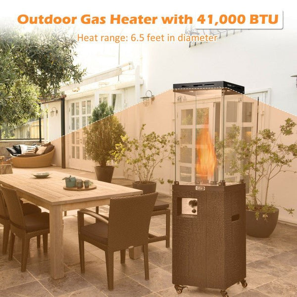 41,000 BTU Outdoor Propane Gas Patio Heater W/ Lockable Wheels (98052550)