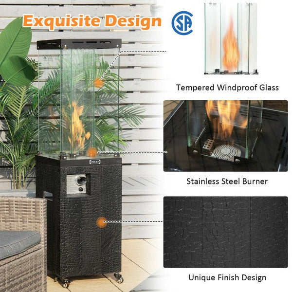 41,000 BTU Outdoor Propane Gas Patio Heater W/ Lockable Wheels (98052550)