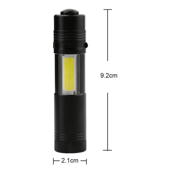 Mini Portable Aluminum LED Flashlight XPE COB Work Light Lanterna Powerful Pen Torch Lamp 4 Modes Use 14500 or AA